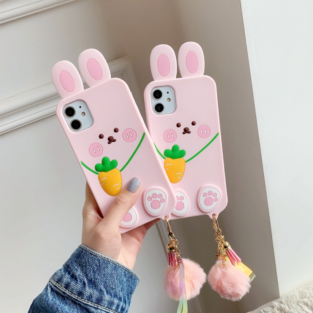 Rabbit Ốp điện thoại mềm hình thỏ iPhone 7 8 plus iPhonex/xs xr xs max iPhone11 11 Pro 11 Promax 12 12 mini 12 pro12 pro max