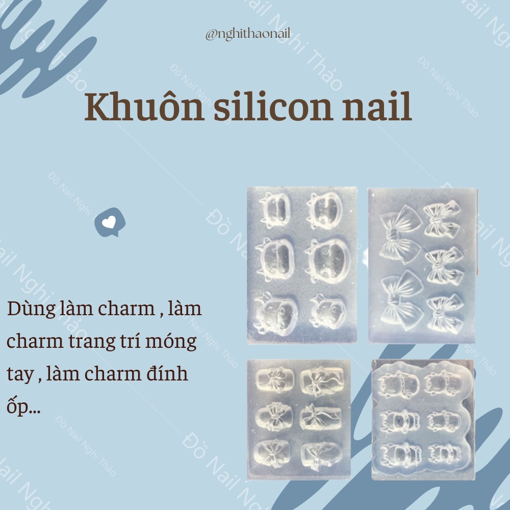 Khuôn silicon nail , khuôn silicone làm charm nail