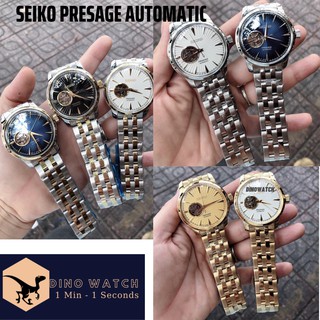 Đồng hồ nam seiko presage automatic lộ cơ, dây thép , size 42mm