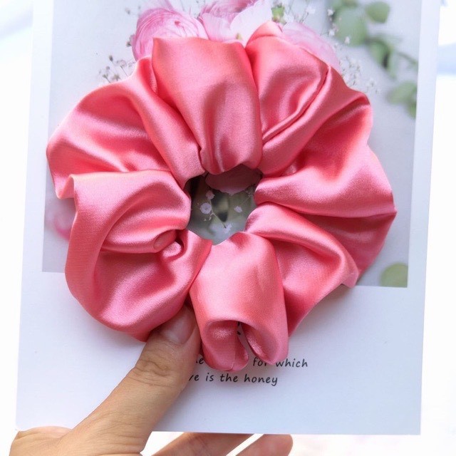 Chun cột tóc vải scrunchies phi bóng trơn bản to Scrunchies