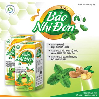 Siro Bảo Nhi Đơn - Hết Ho, Hắt Hơi Sổ Mũi, Giảm Đờm, Giảm Đau Rát Họng Không Cần Dùng Kháng Sinh - An Toàn Cho Trẻ