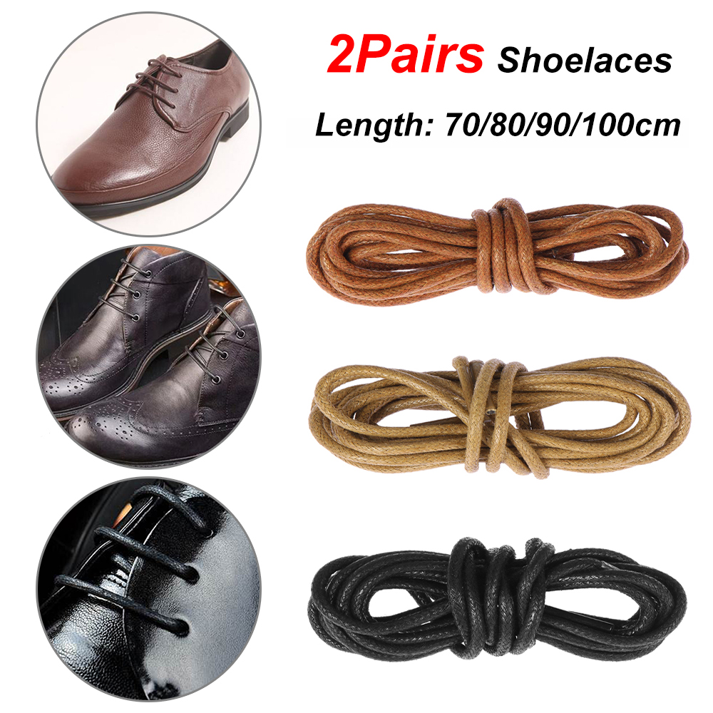 2 Cặp Dây Giày Thể Thao Bằng Da Nhiều Màu 70/80/90/100cm