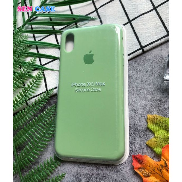 Ốp CHỐNG BẨN màu xanh matcha logo táo cho iphone 6/6s/7/8/6splus/6plus/7plus/8plus/X/Xs/Xsmax/11/11promax