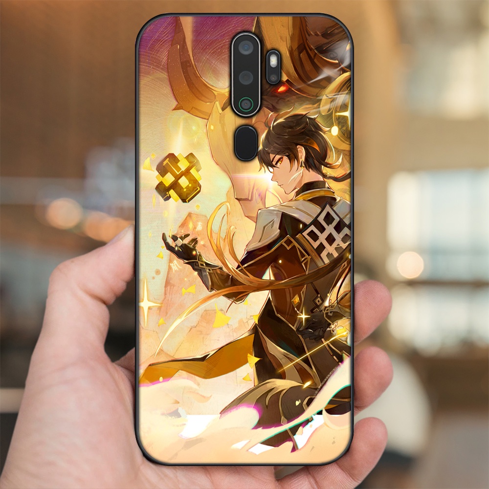 Ốp lưng Oppo A5 2020, A9 2020 viền đen in hình Zhongli Genshin Impact