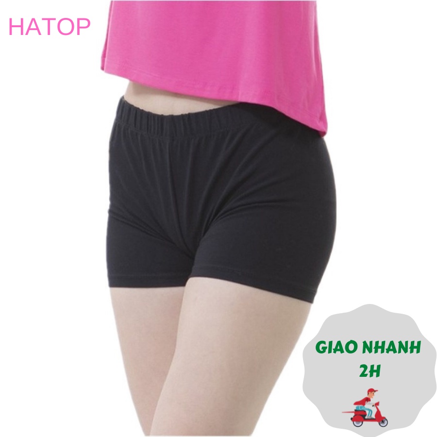 Quần mặc trong váy HATOP vải thun cotton co giãn 4 chiều màu đen QVTD001