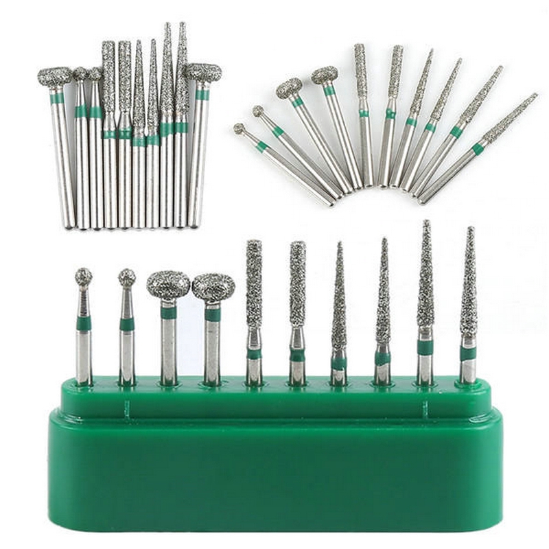 Set 10 mũi khoan kim cương FG 1.6mm tốc độ cao dùng trong nha khoa