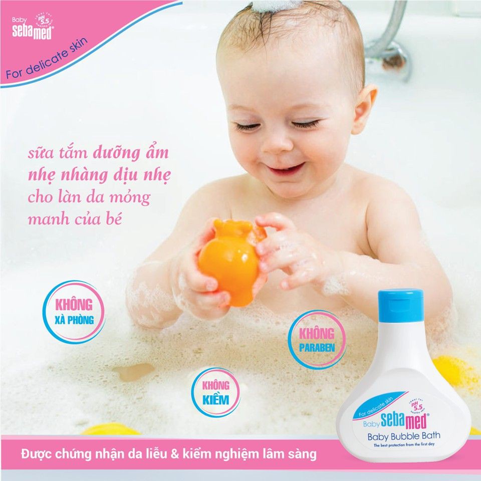 [CHUẨN AUTH] Sữa Tắm Dịu Nhẹ Cho Bé Sebamed Baby Bubble Bath pH5.5 (200ml) - SBB01B