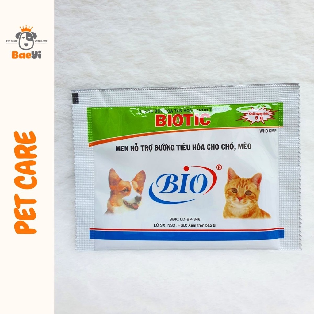 Men hỗ trợ đường tiêu hóa cho chó mèo, men Biotic 5g/gói, hàng chính hãng, Chăm sóc sức khỏe - BaeYi petshop