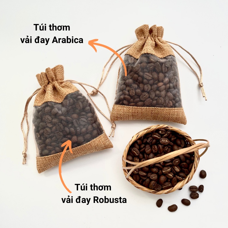 Túi thơm cà phê đẹp rẻ 100% hạt nguyên chất khối lượng 30gram khử mủi ô tô - ảnh sản phẩm 3