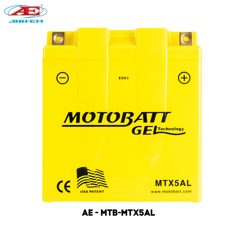 Bình điện MOTOBATT - MTX5AL (12V-5A) dùng cho dòng xe máy hàng chính hãng thương hiệu MOTOBATT