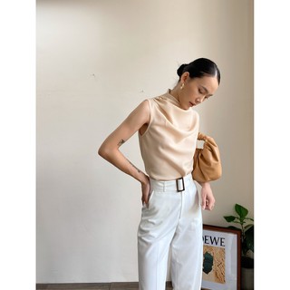 Áo cổ đổ sát nách màu da EDINI - A1170