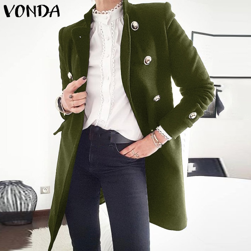 Áo Blazer VONDA Midi Tay Dài Màu Trơn Thời Trang Thu Đông Cho Nữ | BigBuy360 - bigbuy360.vn