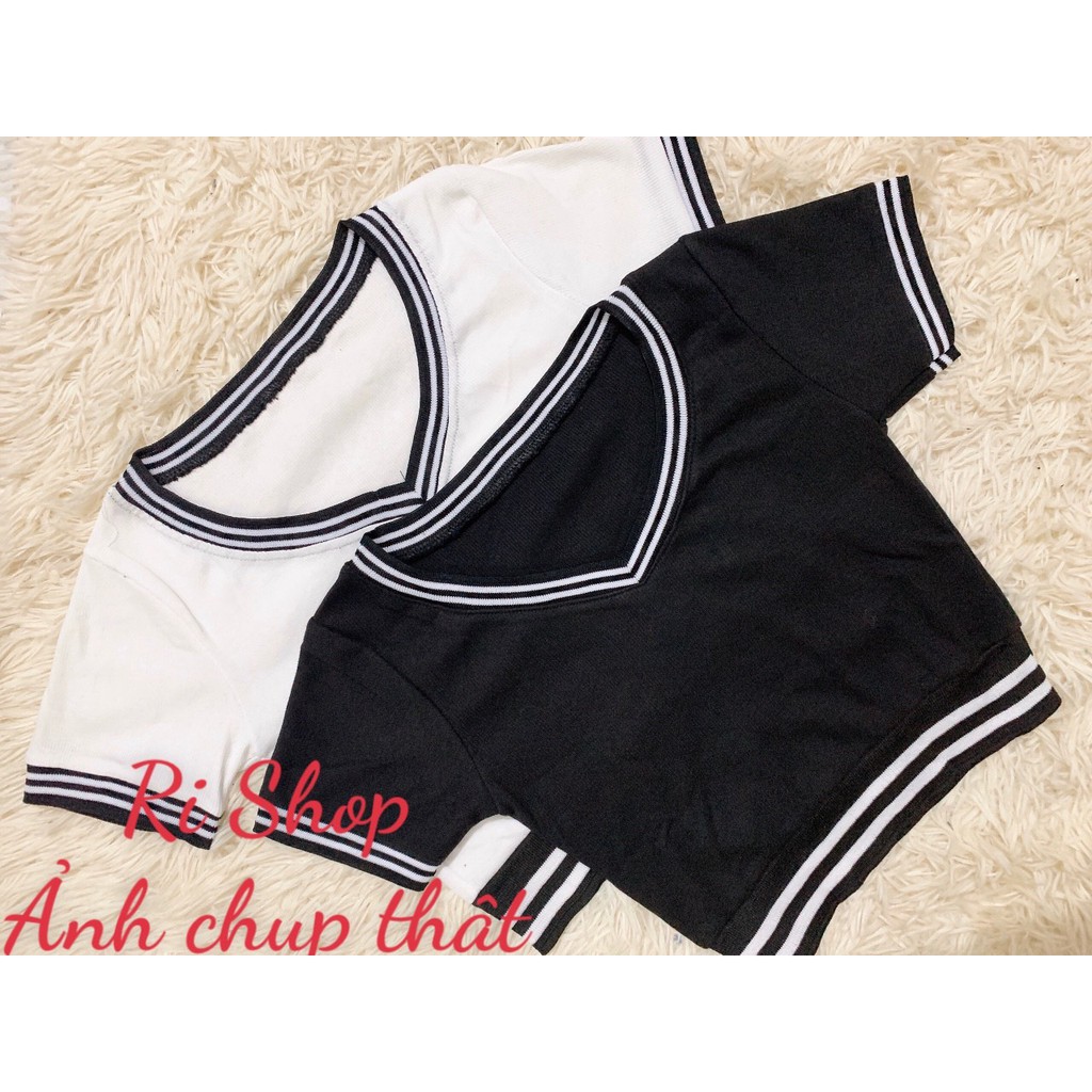 [CLIP THẬT] ÁO CROPTOP KIỂU CỔ TRÁI TIM ÔM BODY THUN GÂN [FREESHIP] hàng loại 1, form ôm body chuẩn