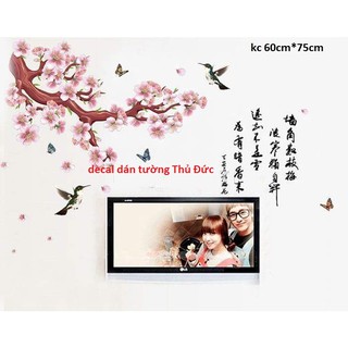 decal dán tường hoa đào