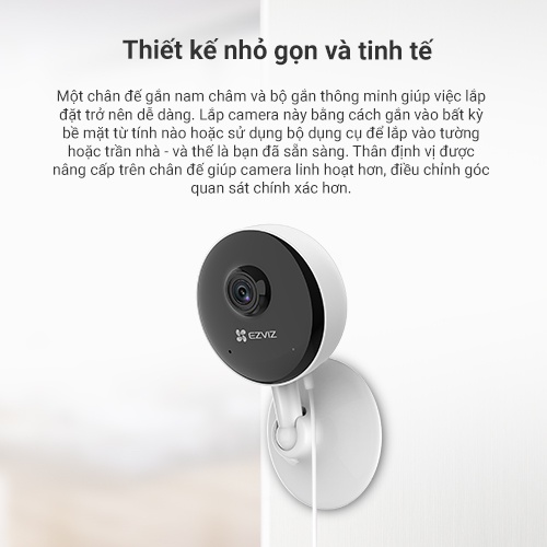 Camera WI-FI Trong nhà EZVIZ C1C-B 1080p, Đàm Thoại 2 Chiều, Công Nghệ Video H.265, Cảnh Báo Âm Thanh, Thiết Kế Nhỏ Gọn