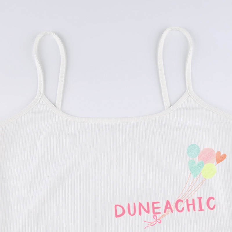 DUNEA Đầm mini hai dây hở lưng màu trơn ngọt ngào cho nữ