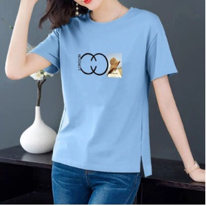 Áo thun nữ ngắn tay mùa hè dành lứa tuổi trung niên in áo rời cộng với size áo