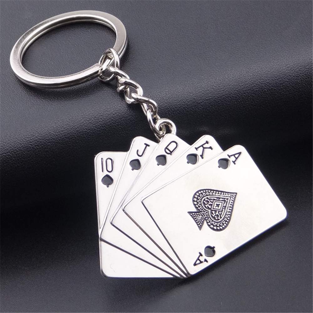 Móc Khóa Mặt Hình Lá Bài Poker Thời Trang Cá Tính