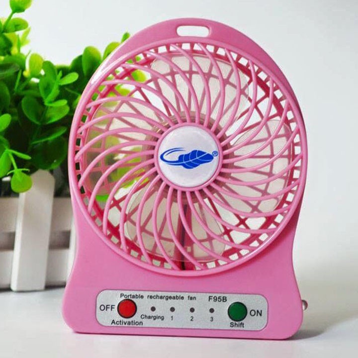 (Chính Hãng) Quạt Cầm Tay Mini Điều Chỉnh Tốc Độ Phản Lực 3 Tốc Độ Có Tặng kèm Pin