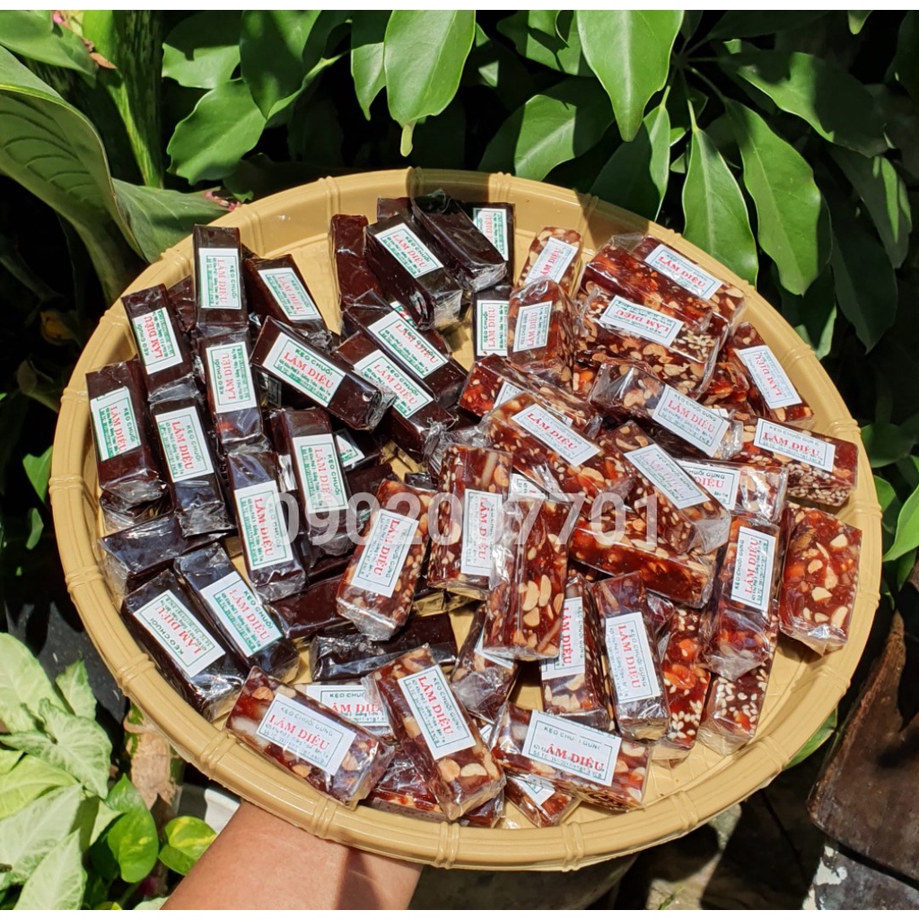 1 Kg Kẹo chuối tươi Mix 2 vị Đậu Mè + Chuối Tươi Thơm Ngon- Đặc Sản Bến Tre-tết-đồ ăn vặt