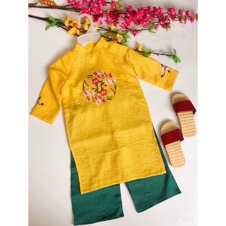 Áo dài lụa bé gái