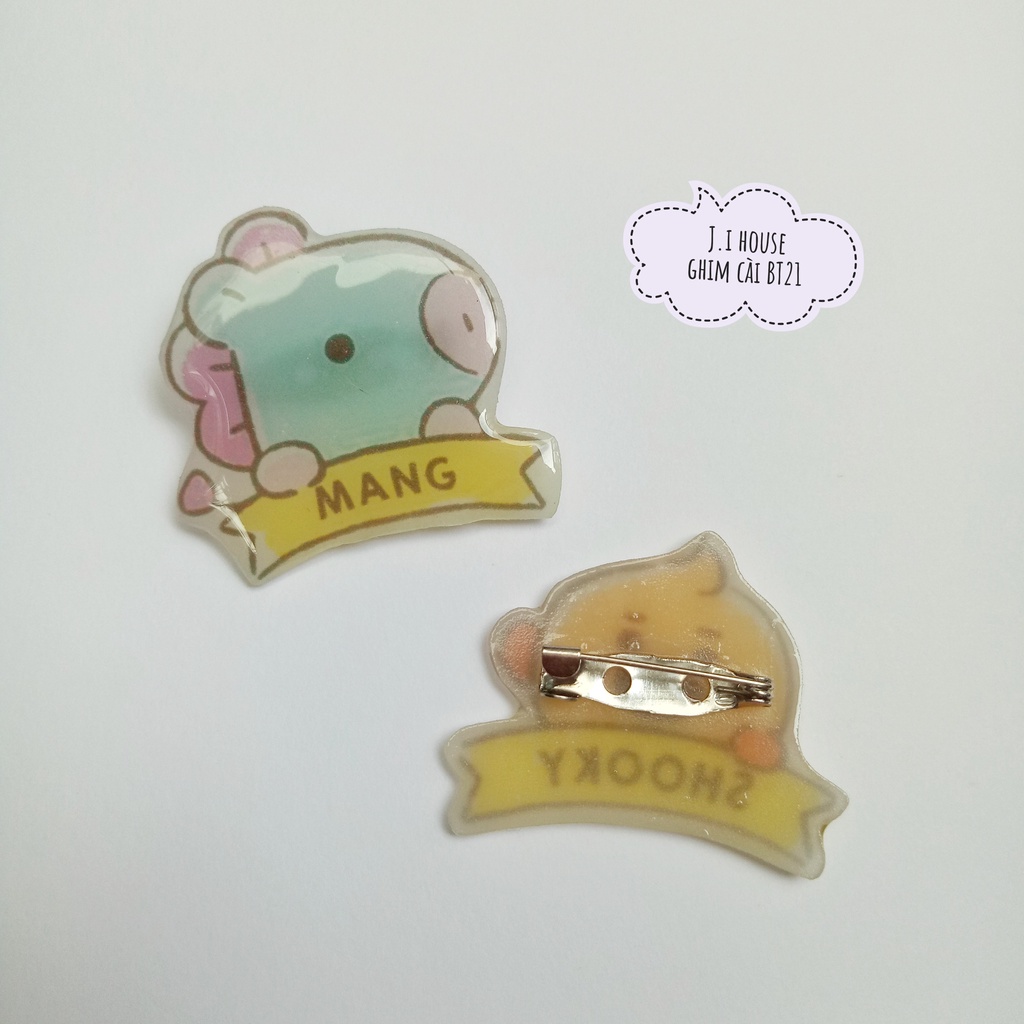 Ghim cài áo BTS, túi, balo phong cách BT21