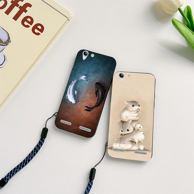 Ốp điện thoại bảo vệ toàn diện in hình hoạt hình có dây đeo cho Lenovo A8 T Vibe K5 K5 Play Pro K5S K12 K13 Pro Note