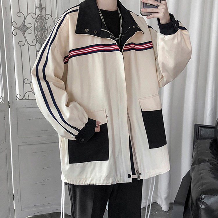 (VIDEO THẬT) Áo Khoác KaKi Nam Hàn Quốc (unisex nam nữ đều mặc được) 2 vạch ngực | BigBuy360 - bigbuy360.vn