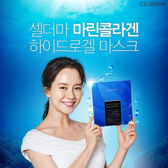 Mặt nạ Celderma Marine Collagen Hydrogen Mask - Màu Xanh