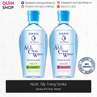 [Quinshop.vn] Nước Tẩy Trang Senka All Clear Water Micellar Anti Shine