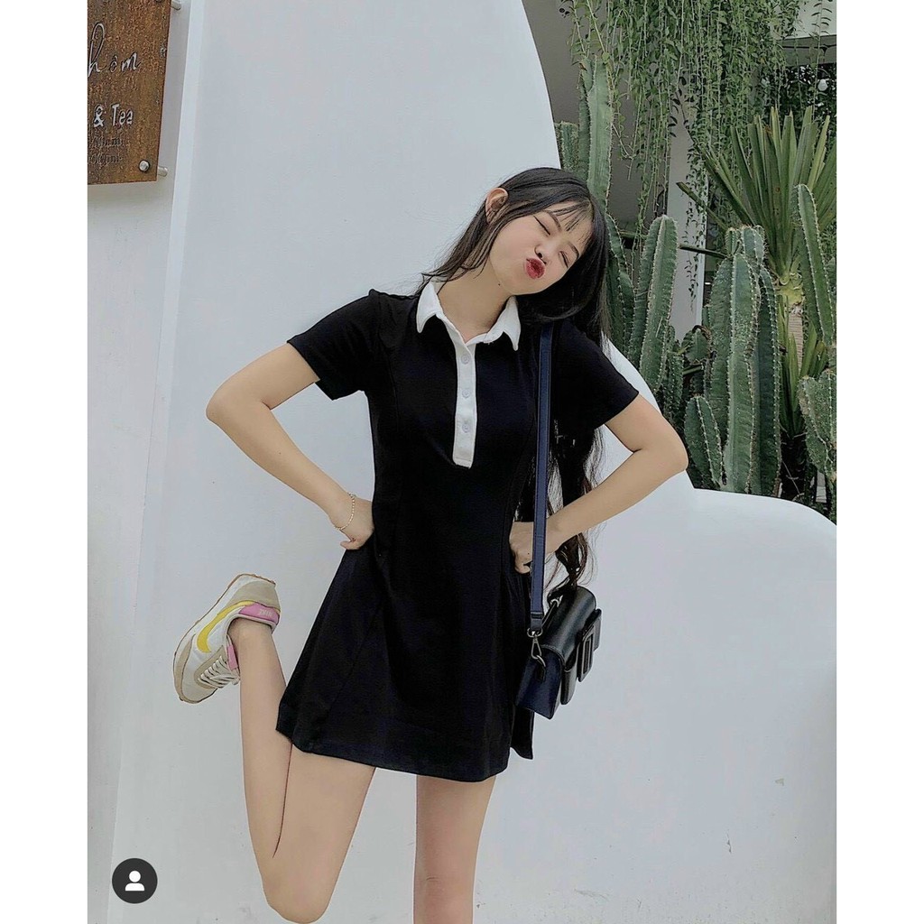 Váy Bigsize (60-78kg) Polo Nữ SANJOLI Đầm Công Sở Big Size Lớn, Dự Tiệc Trẻ Trung, Họa Tiết Cổ Trắng, Vải Thun VD024 | BigBuy360 - bigbuy360.vn