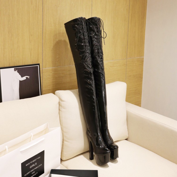 34-46 giày cao gót quá khổ phong cách âu mỹ over-the-knee boots pole dance boots đùi boots 2022 phong cách mới over-the-knee boots he