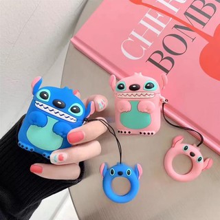 Vỏ Bao Đựng Bảo Vệ Hộp Sạc Tai Nghe, Case Airpods 2/3/1/i7/i9/i12/Pro/TWS - Sillicone Chống Bám Bẩn Stich Cười Bestmall