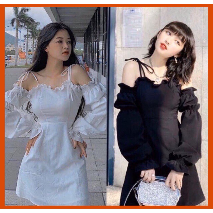 Váy Nữ Đầm Nữ Màu Trắng Đen❤️ FREESHIP 🔥Chất Bao Đẹp