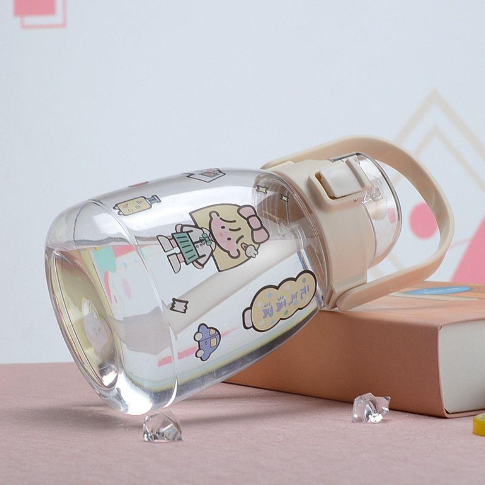 YIYU Bình Nước Bằng Nhựa Dung Tích Lớn Có Ống Hút Họa Tiết Dễ Thương Cho Mùa Hè