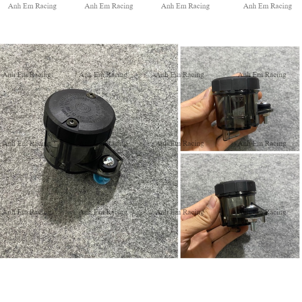 Bình dầu khói lớn kiểu Brembo gắn các loại xe trước sau đều được, nắp có ốc chống mở trộm cho mọi loại xe