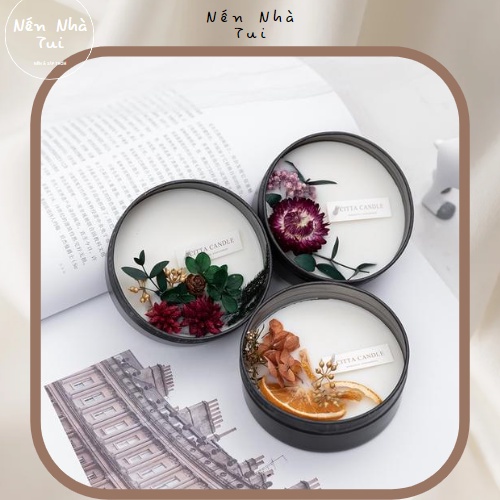 Nến, nến thơm phòng, nến thơm handmade thư giãn khử mùi lưu hương phòng ngủ không lưu khói Window Shadow Tin Can