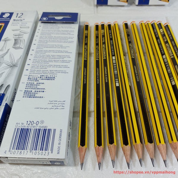 Bút chì Đức sọc vàng đen Staedtler 2B hàng chính hãng 100% - 01 cây