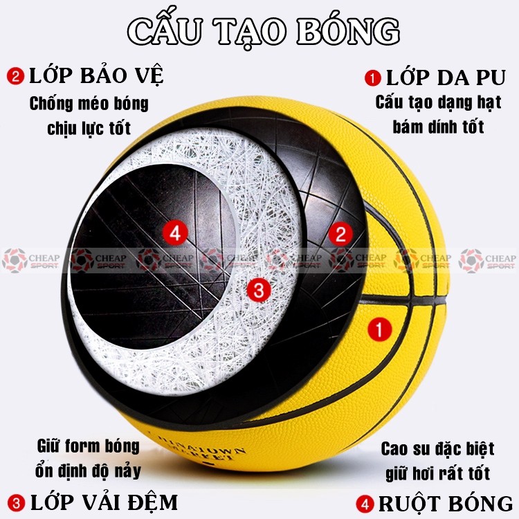 Bóng Rổ Số 5 6 7 In Hình Mặt Cười 09 Màu Tùy Chọn (Tặng bơm mini, túi rút, băng tay, kim và lưới bóng)