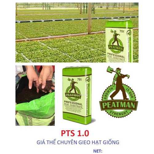 Đất hữu cơ PEATMAN PTS 1.0 chuyên dùng ươm hạt giống túi 1kg - 3202_10955840