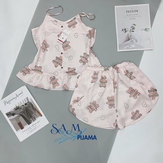 Bộ 2 dây mặc nhà nữ, bộ mặc nhà, chất liệu lụa latin, mềm mịn Sam pijama
