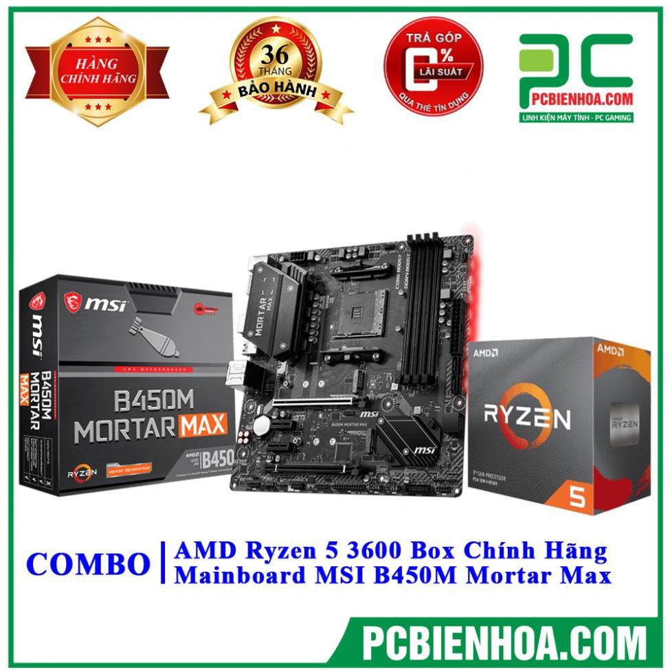 Combo Ryzen 5 3600 + Mainboard (AsusASrockMSI) TẶNG BÀN DI CHUỘT GAMING