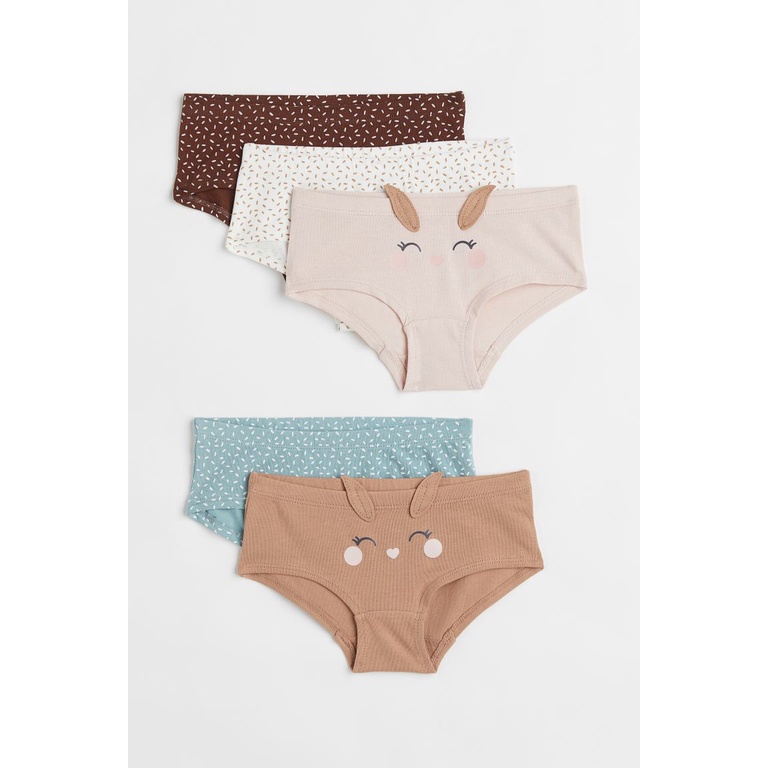 Set 5 quần chip dáng short form nhỏ HM H&M_hàng chính hãng authentic