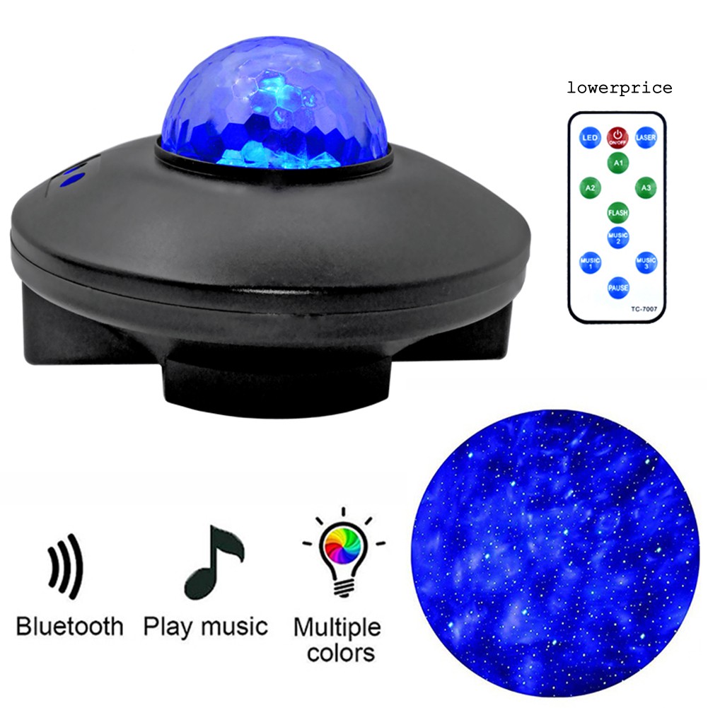 LP☆LED Bluetooth Starry Sky Ocean Wave Night Light Music Projector Home Party Lamp