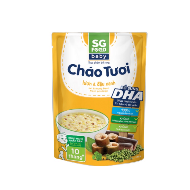 Thùng 30 gói cháo tươi Sài Gòn food dành cho bé 10 tháng (đủ vị)