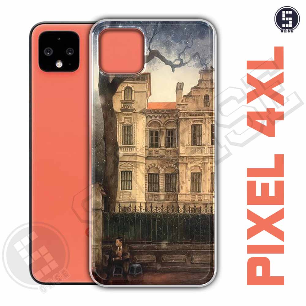 Ốp điện thoại Pixel 4XL Dẻo Chống Shock Nhiều Mẫu Tuyển Tập 12 Phố Cổ Sơn Dầu A604-CL12
