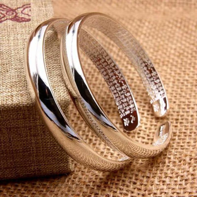 Vòng Tay Bát Nhã Tâm Kinh Bạc S999 Vòng trơn