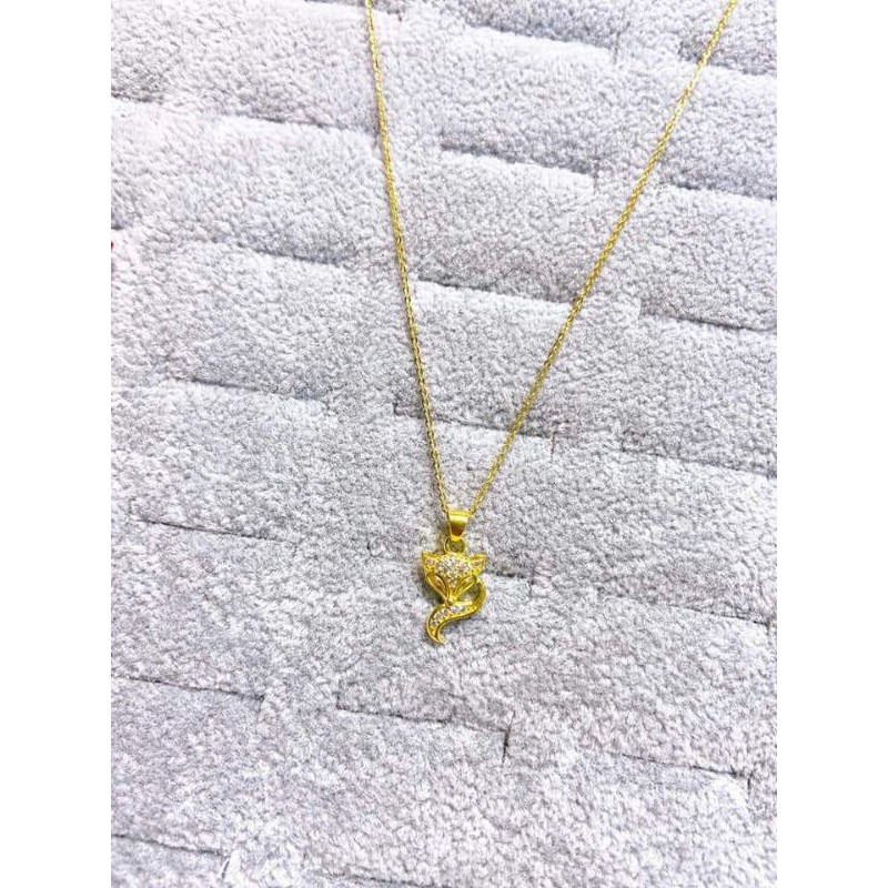 Dây chuyền hồ ly bạc xi vàng