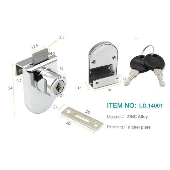KHÓA CỬA KÍNH TỦ LD14001