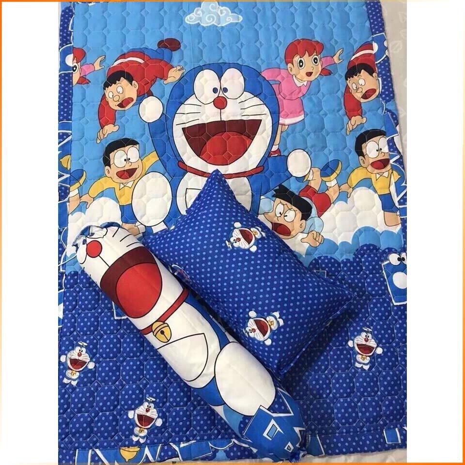 Set chăn gối cho bé đi mẫu giáo hoạt hình người nhện, kitty, micky, vịt vàng, doreamon